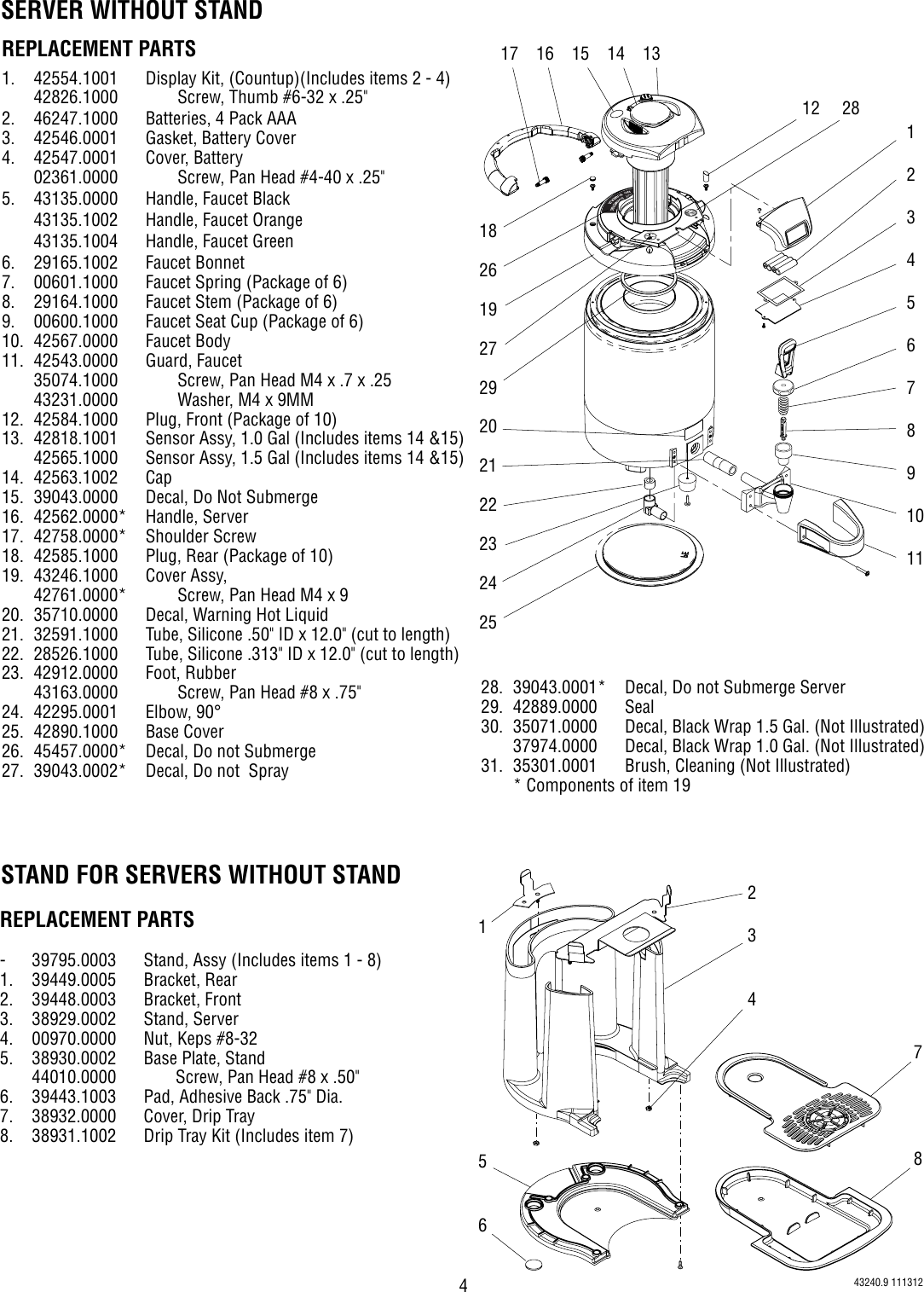 Bunn Tf Server Dsg2 1 5 W Count Up Timer Owner S Manual Use, Care ...