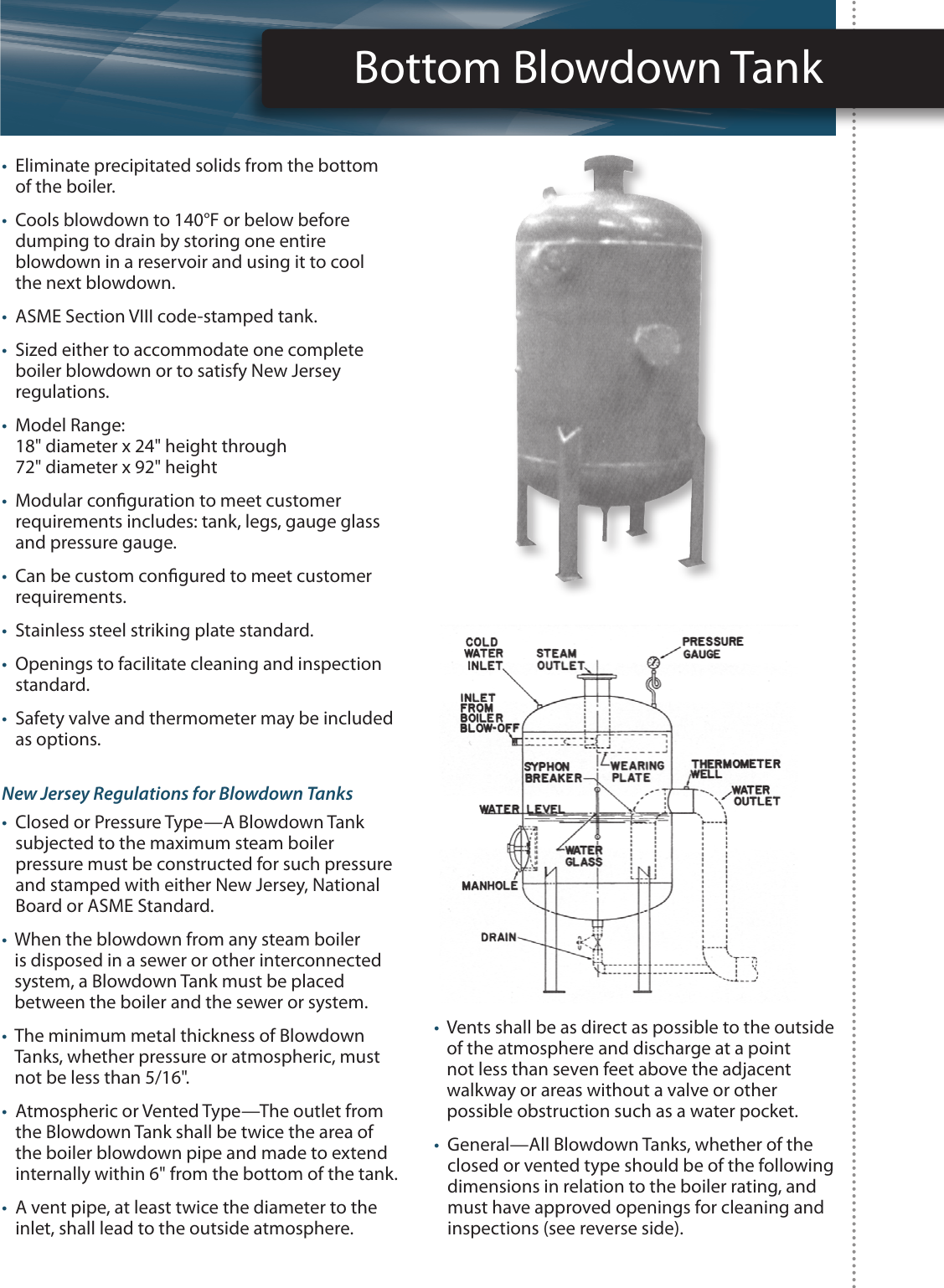 Burnham Bottom Blowdown Tank Users Manual