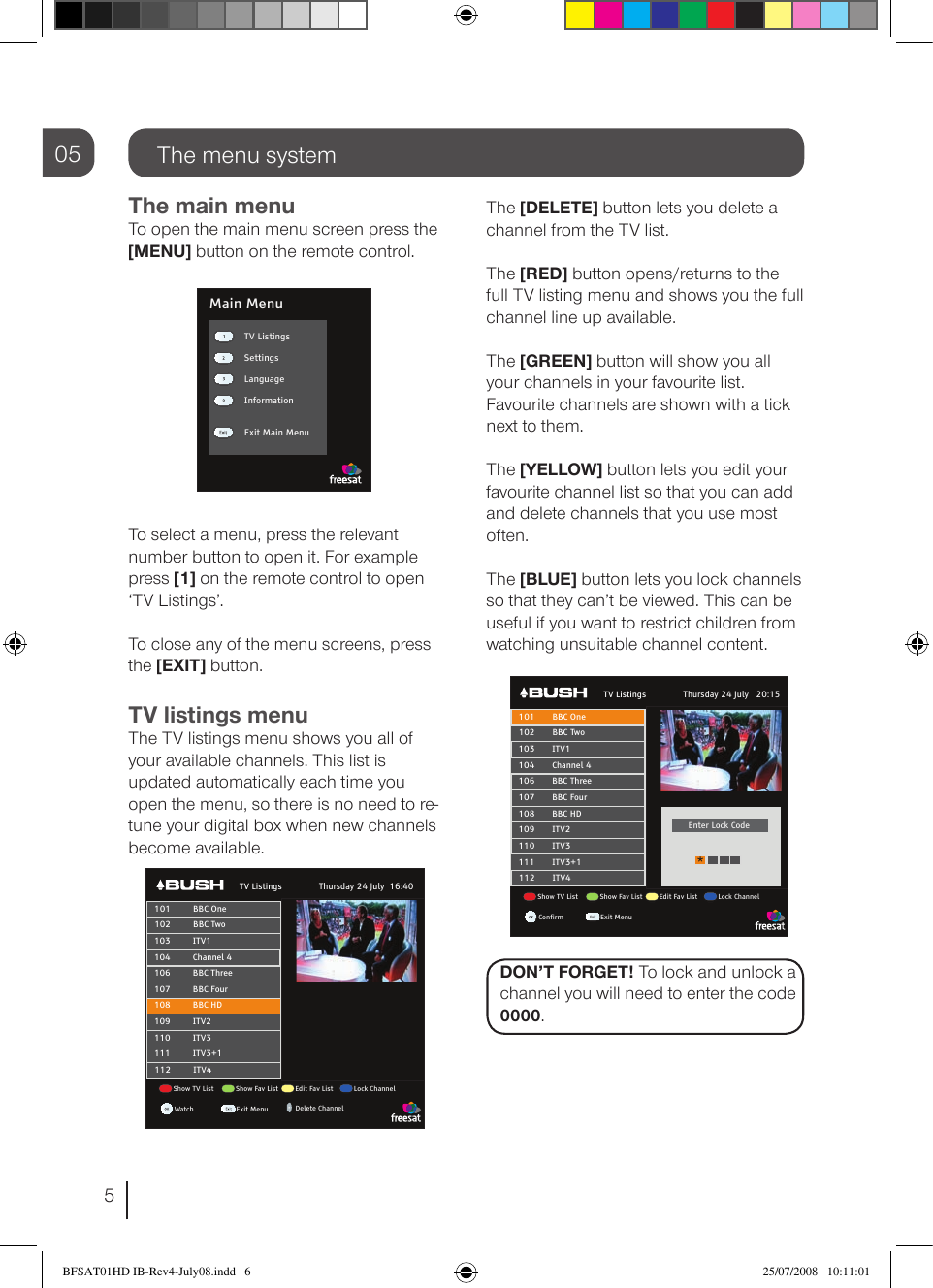 Page 6 of 12 - Bush Bush-Bfsat01Hd-Users-Manual-  Bush-bfsat01hd-users-manual