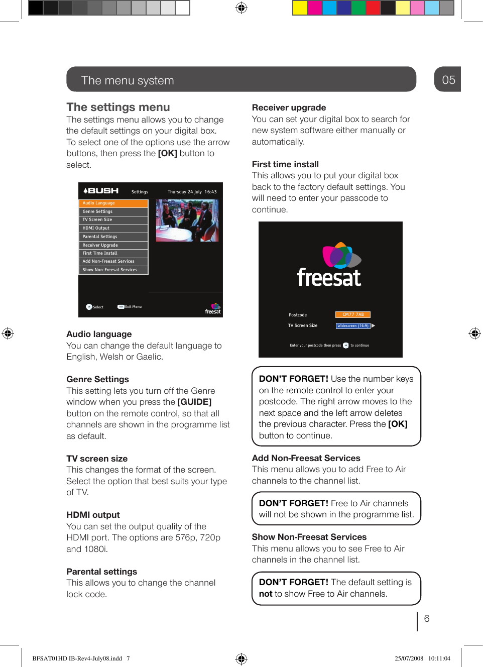 Page 7 of 12 - Bush Bush-Bfsat01Hd-Users-Manual-  Bush-bfsat01hd-users-manual