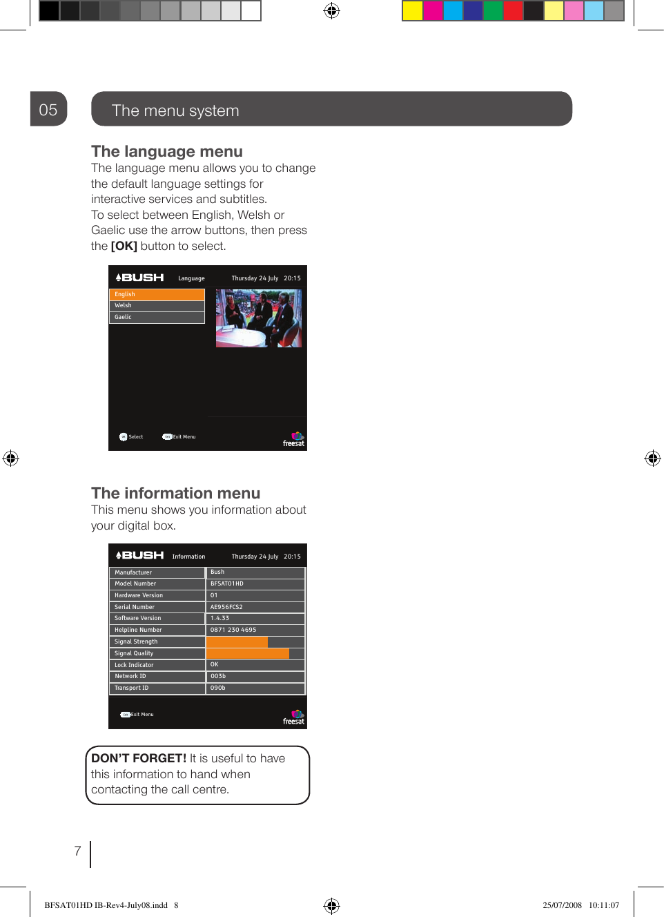 Page 8 of 12 - Bush Bush-Bfsat01Hd-Users-Manual-  Bush-bfsat01hd-users-manual
