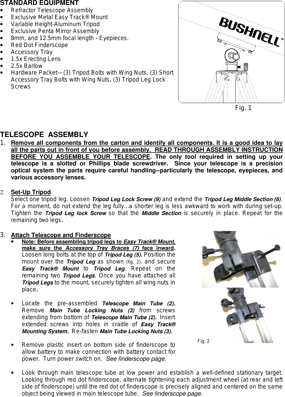 Page 2 of 9 - Bushnell Bushnell-78-9440-Users-Manual-  Bushnell-78-9440-users-manual