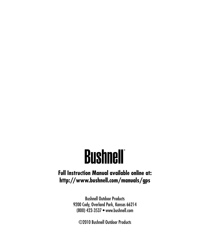 Page 12 of 12 - Bushnell Bushnell-Backtrack-360200-Users-Manual-  Bushnell-backtrack-360200-users-manual
