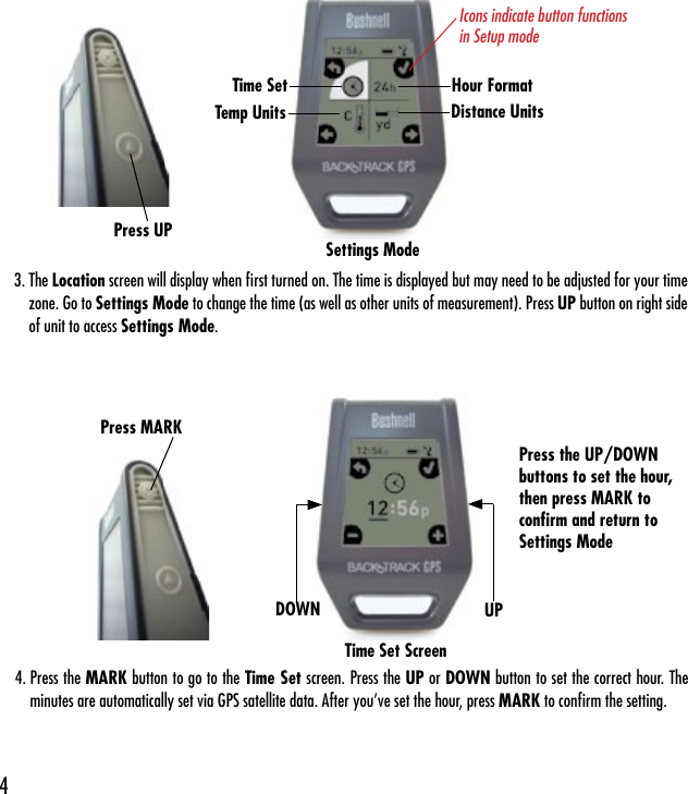 Page 4 of 12 - Bushnell Bushnell-Backtrack-360200-Users-Manual-  Bushnell-backtrack-360200-users-manual