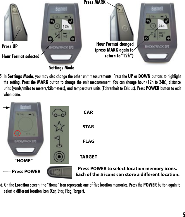 Page 5 of 12 - Bushnell Bushnell-Backtrack-360200-Users-Manual-  Bushnell-backtrack-360200-users-manual