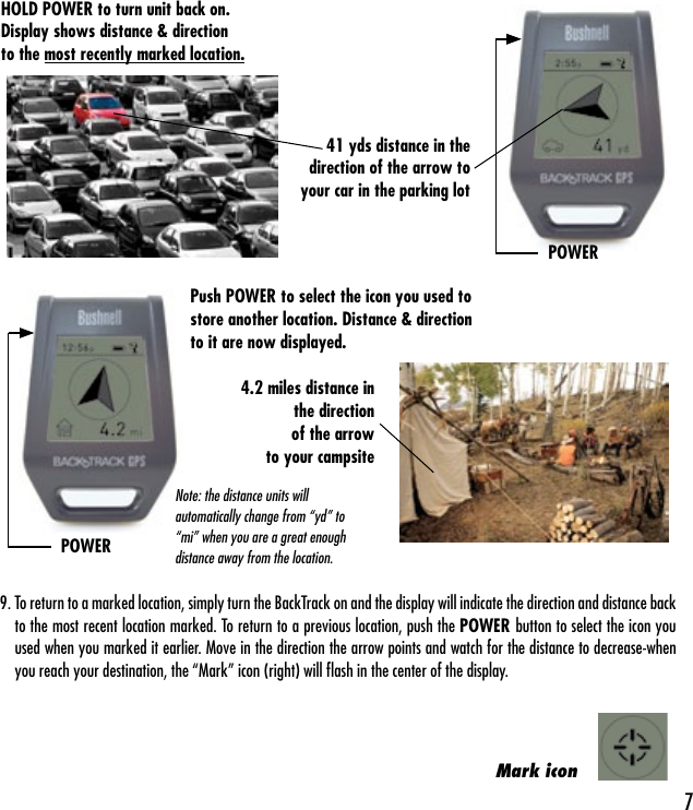 Page 7 of 12 - Bushnell Bushnell-Backtrack-360200-Users-Manual-  Bushnell-backtrack-360200-users-manual
