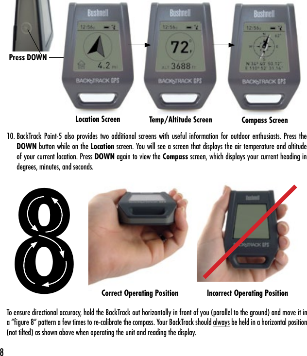 Page 8 of 12 - Bushnell Bushnell-Backtrack-360200-Users-Manual-  Bushnell-backtrack-360200-users-manual