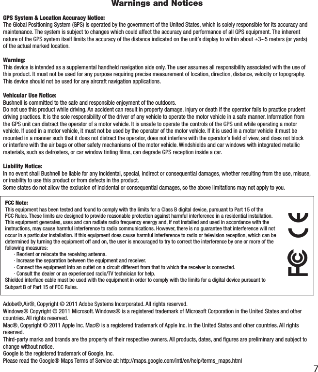 Page 7 of 8 - Bushnell Bushnell-Hunttrack-Quick-Start-Guide-English-Quick-Start-Guide