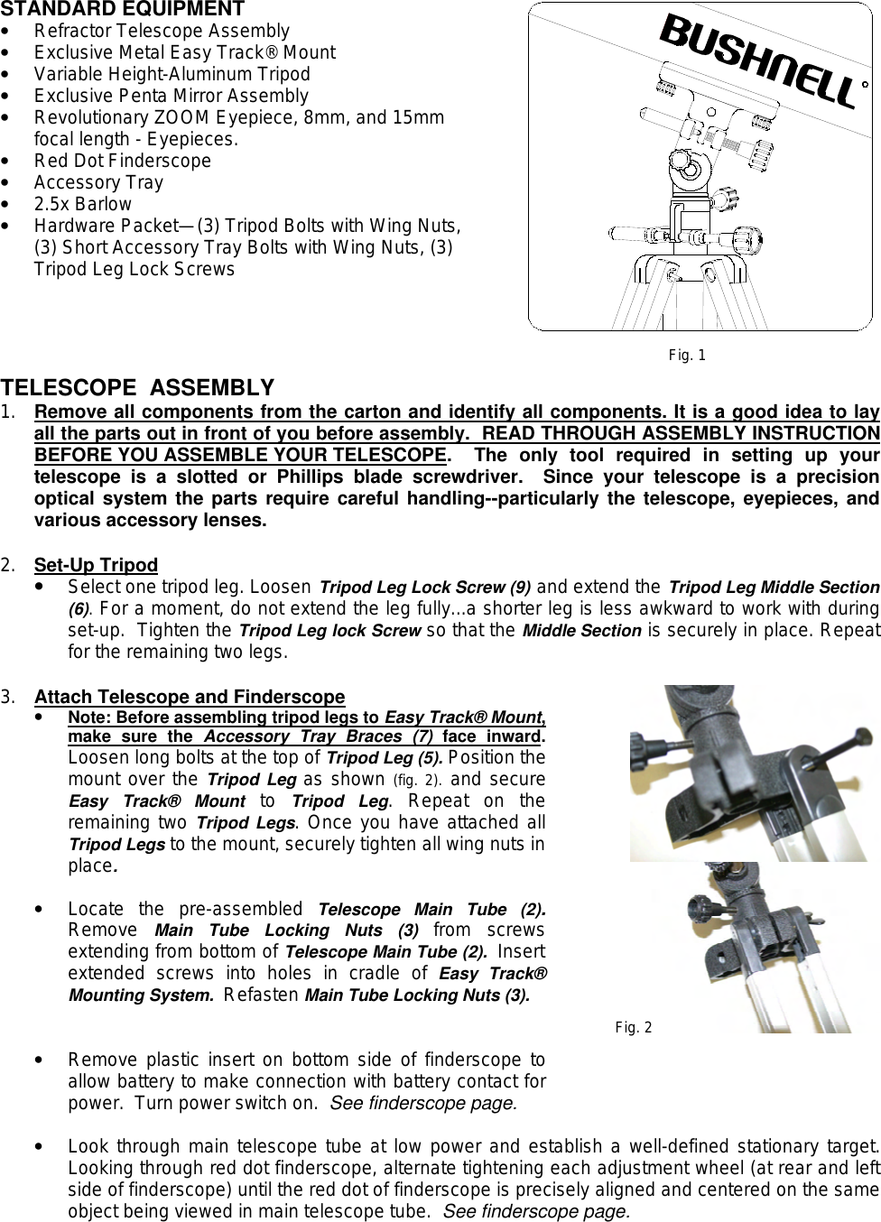 Page 2 of 9 - Bushnell Bushnell-Voyager-78-78-9470-Users-Manual-  Bushnell-voyager-78-78-9470-users-manual