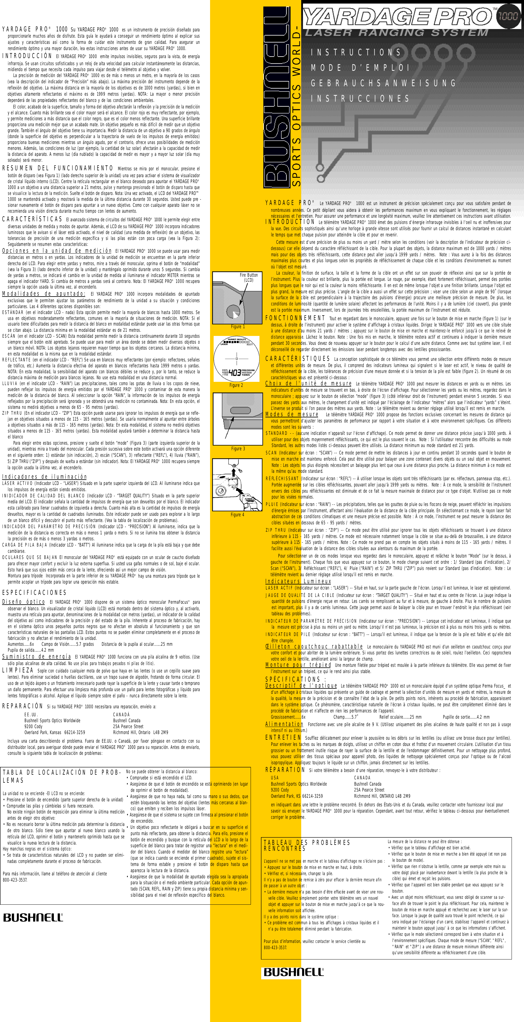 Page 2 of 2 - Bushnell Bushnell-Yardage-Pro-1000-201000-Owner-S-Manual