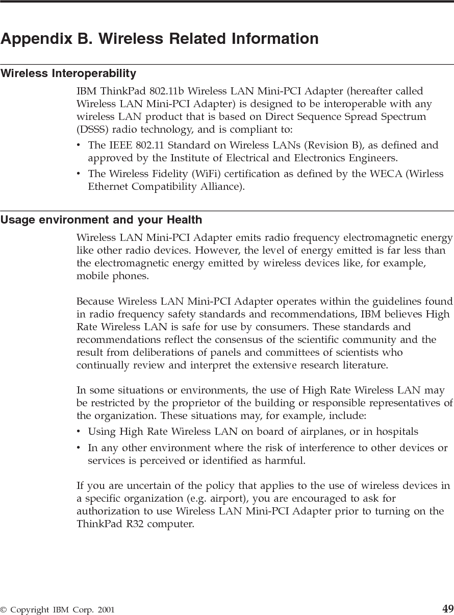 50 ThinkPad®R32 Service and Troubleshooting Guide