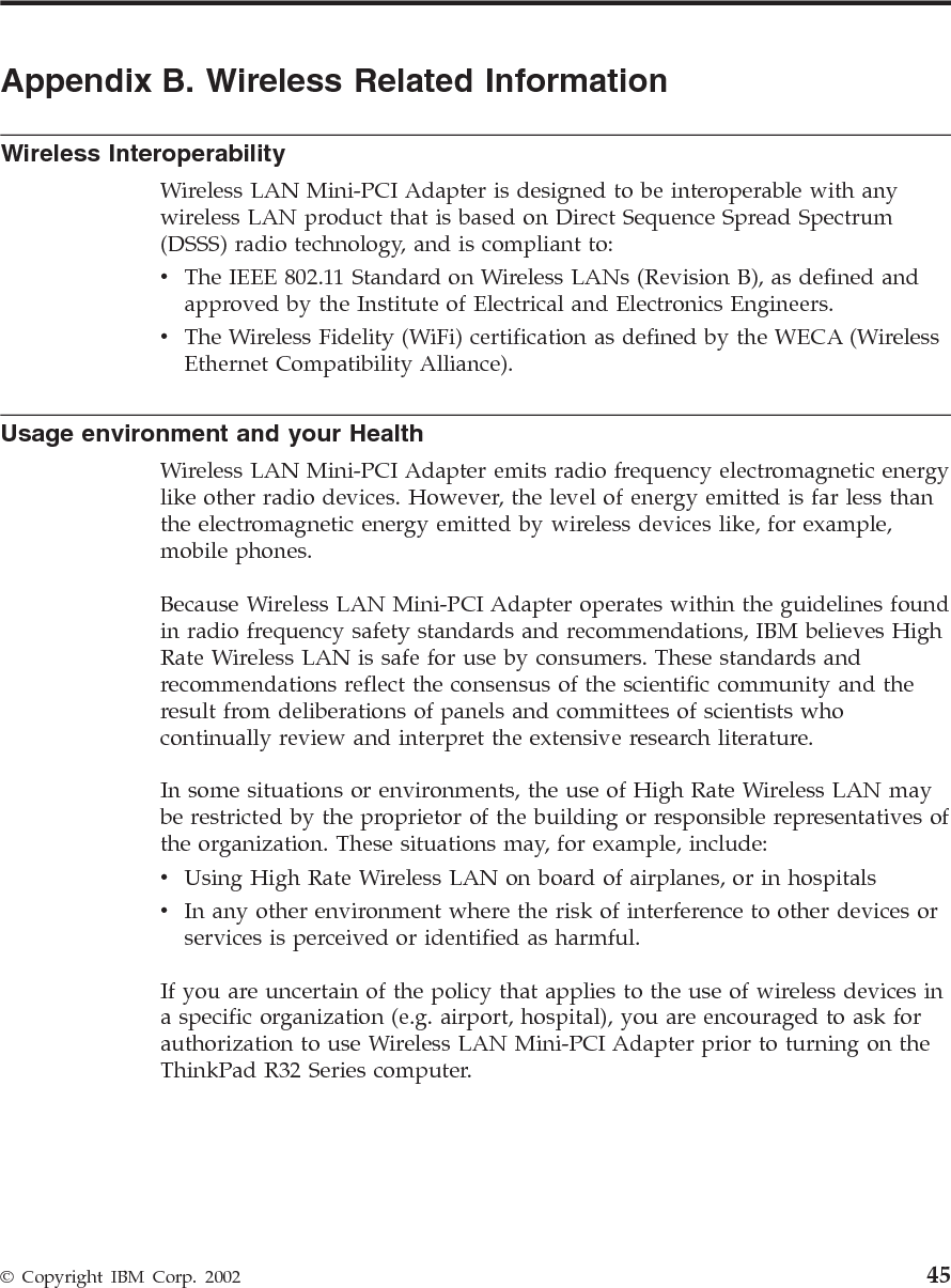 46 ThinkPad®R32 Series Service and Troubleshooting Guide