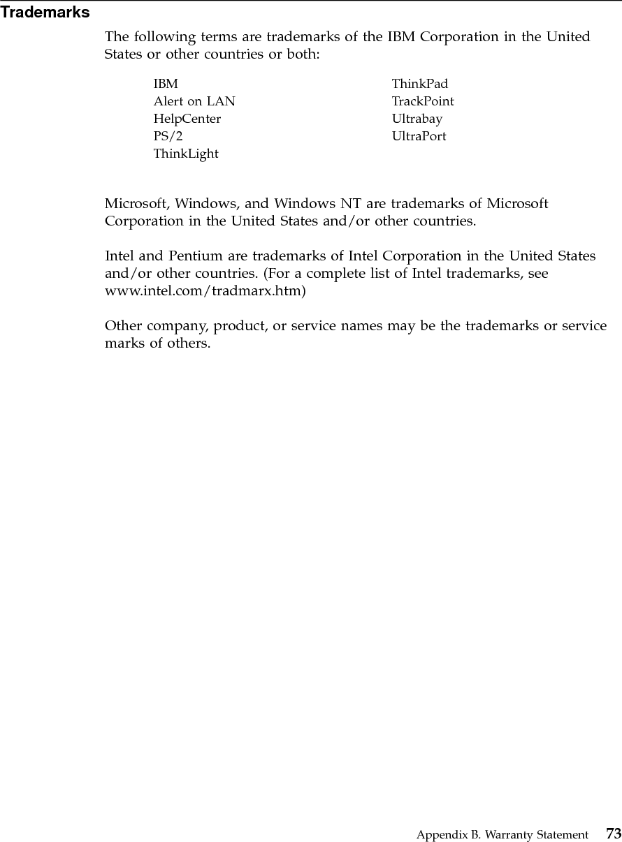 74 ThinkPad®A22 Service and Troubleshooting Guide