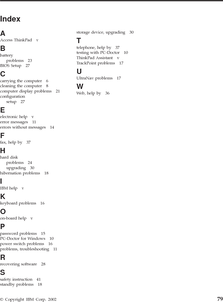 80 ThinkPad®X30 Series Service and Troubleshooting Guide