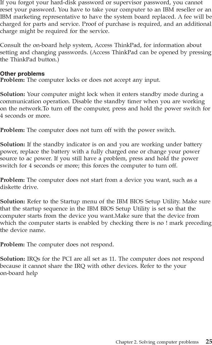 26 ThinkPad X22 Service &amp; Troubleshooting Guide