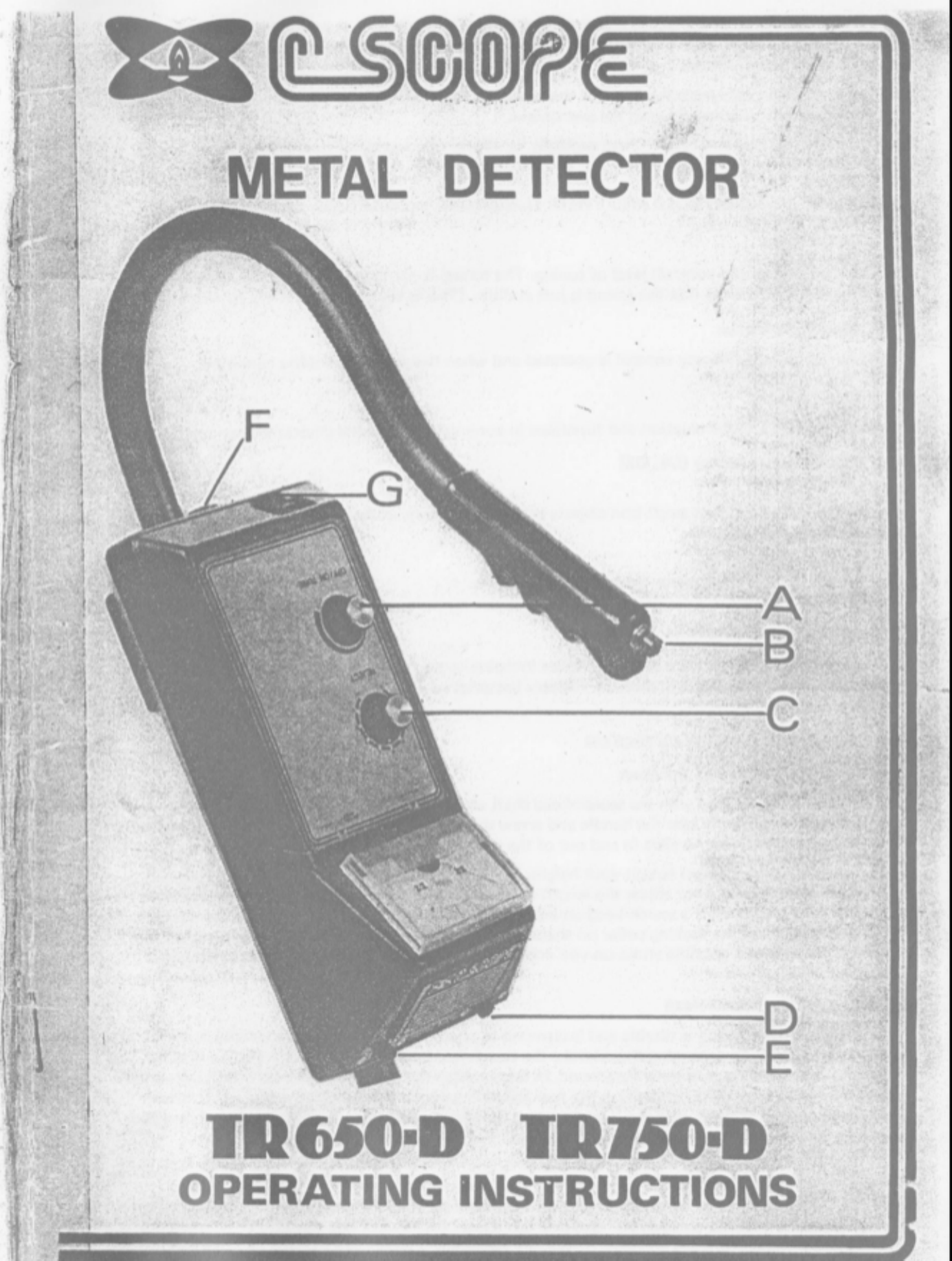 Page 1 of 10 - C-Scope C-Scope-Tr650-D-Operating-Instructions-Manual-1001998 User Manual