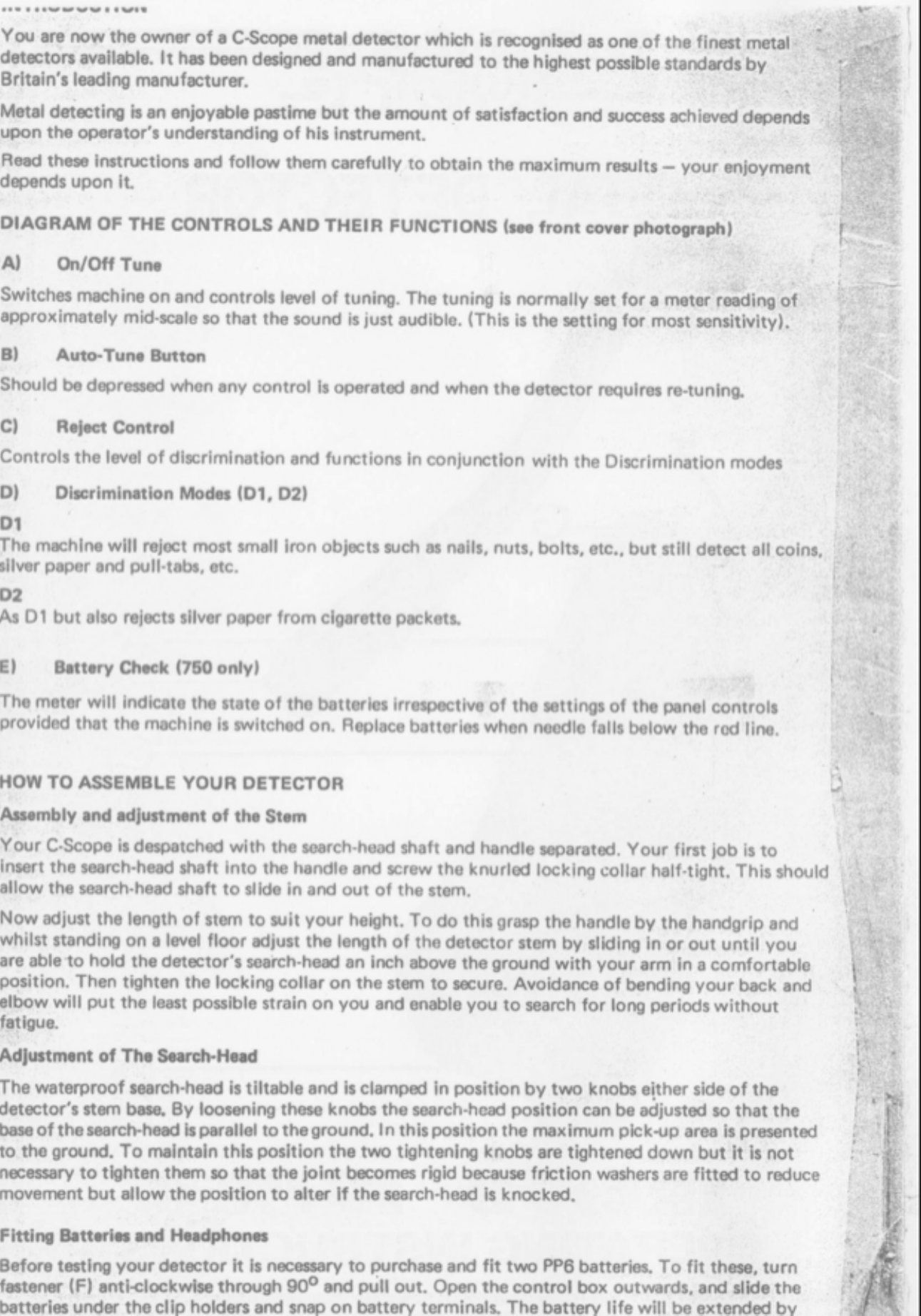 Page 2 of 10 - C-Scope C-Scope-Tr650-D-Operating-Instructions-Manual-1001998 User Manual