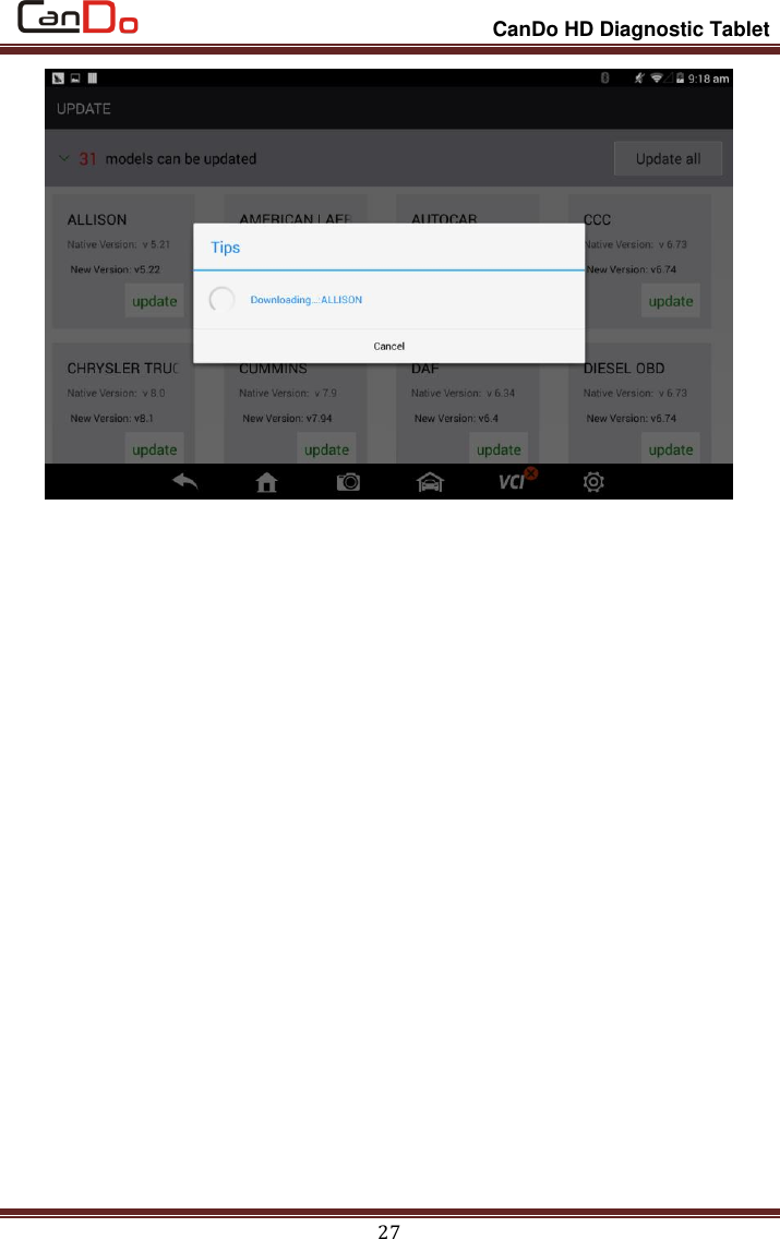                                                                 CanDo HD Diagnostic Tablet 27                     