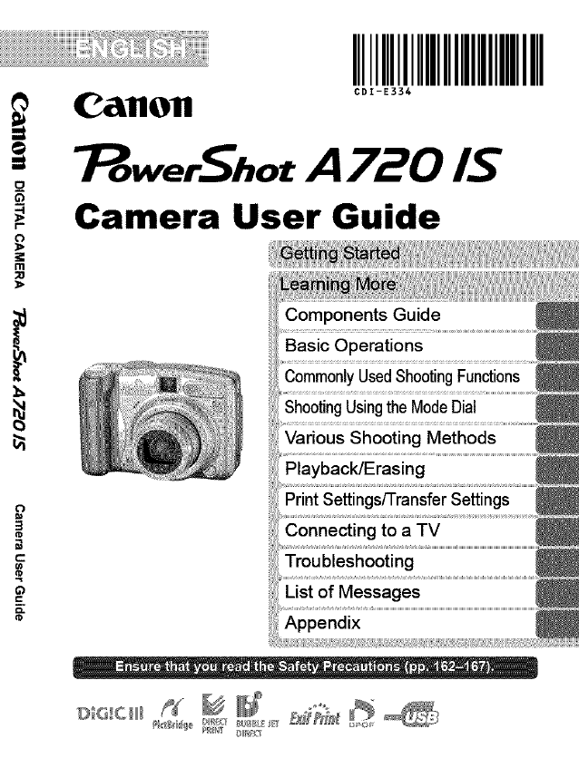 Various camera manuals