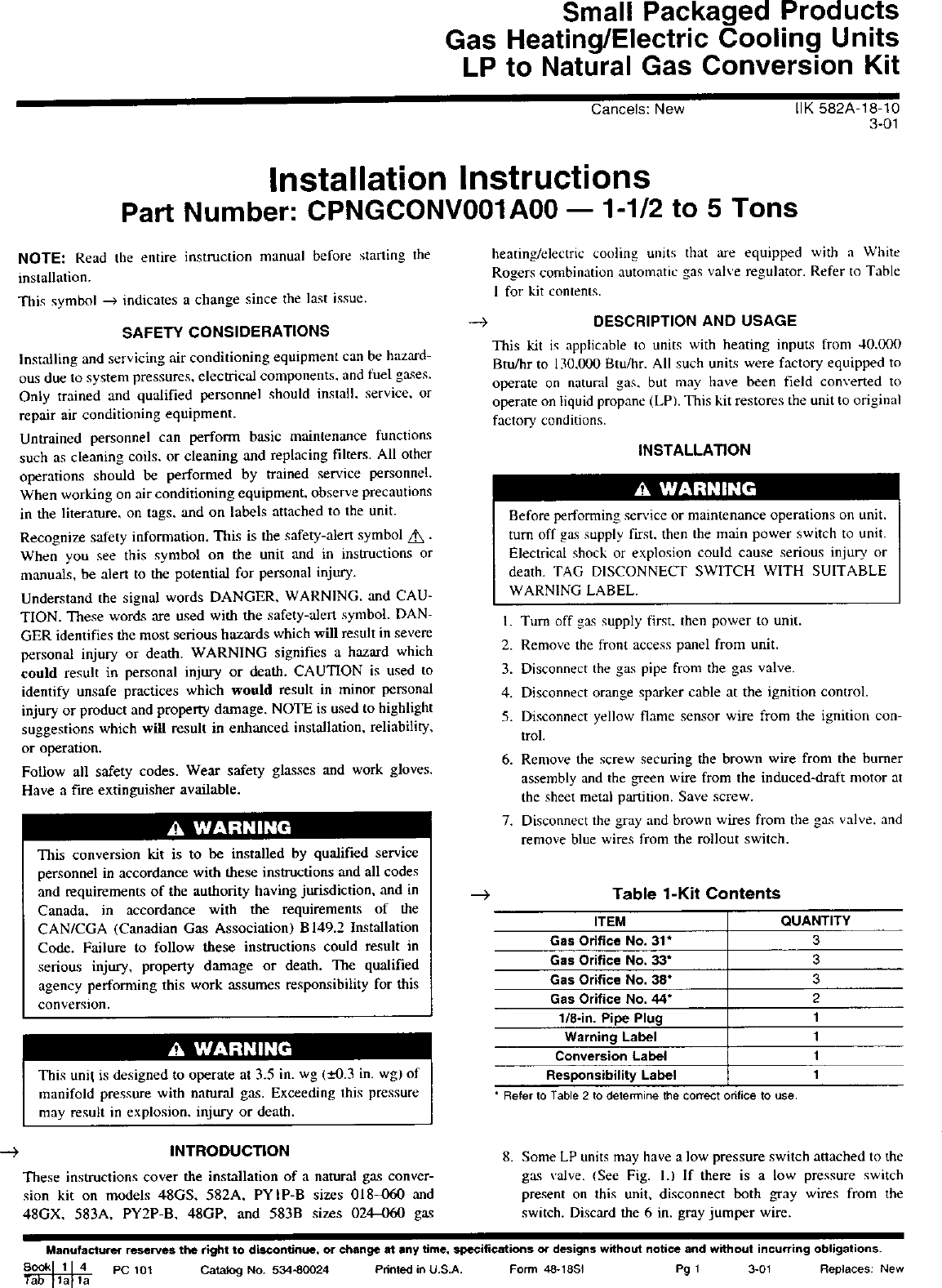 Page 1 of 4 - CARRIER  Controls And HVAC Accessories Manual L0210315