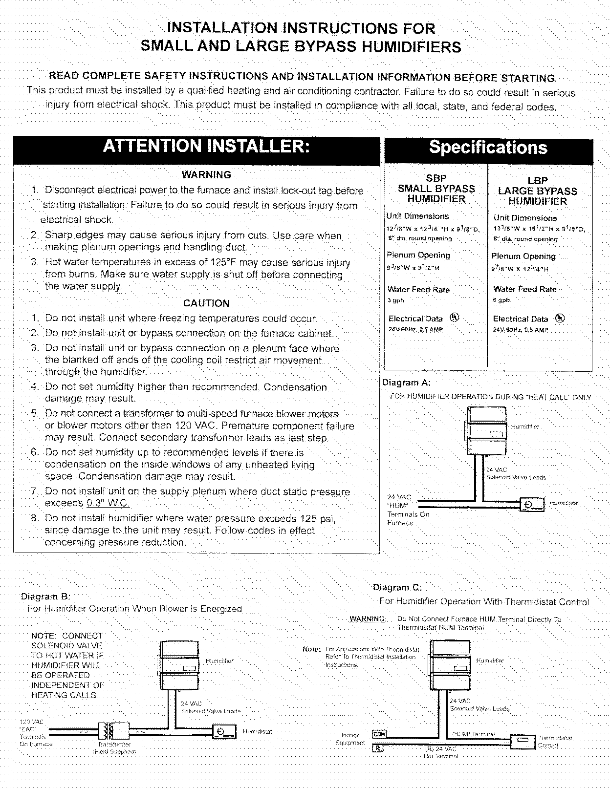 Page 1 of 2 - CARRIER  Humidifier Manual L0411155