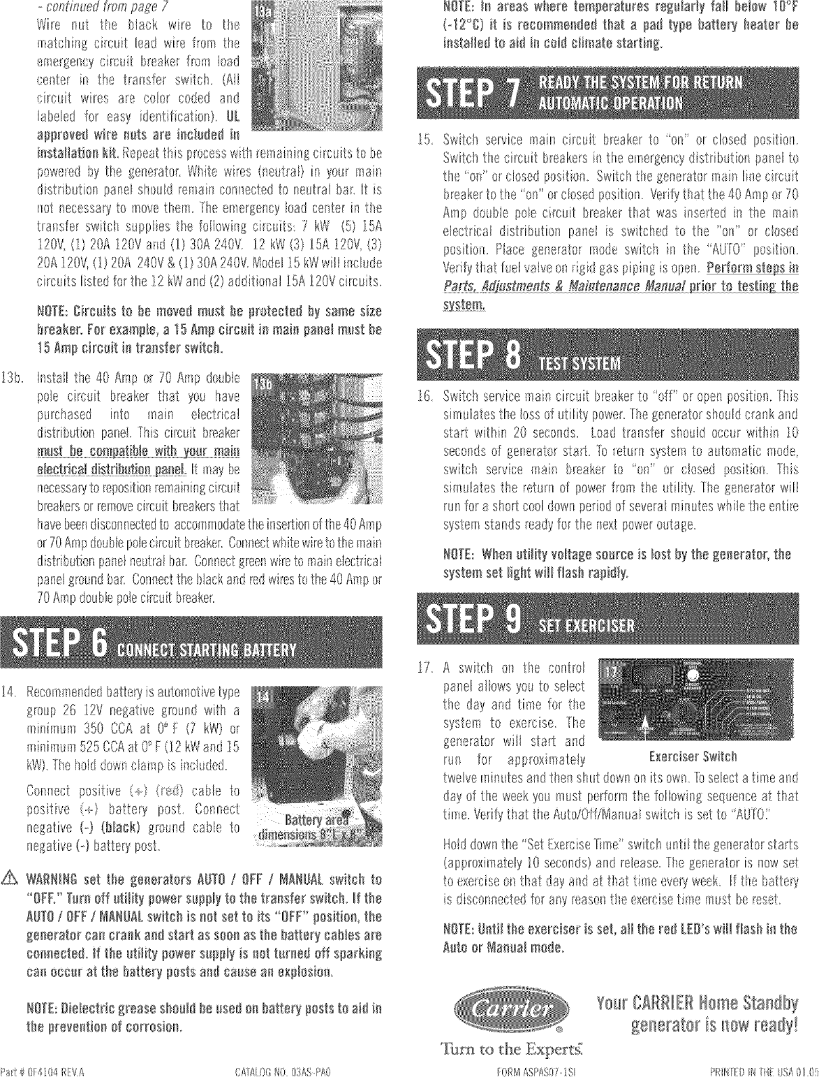Page 8 of 8 - CARRIER  Home Generator Manual L0502275