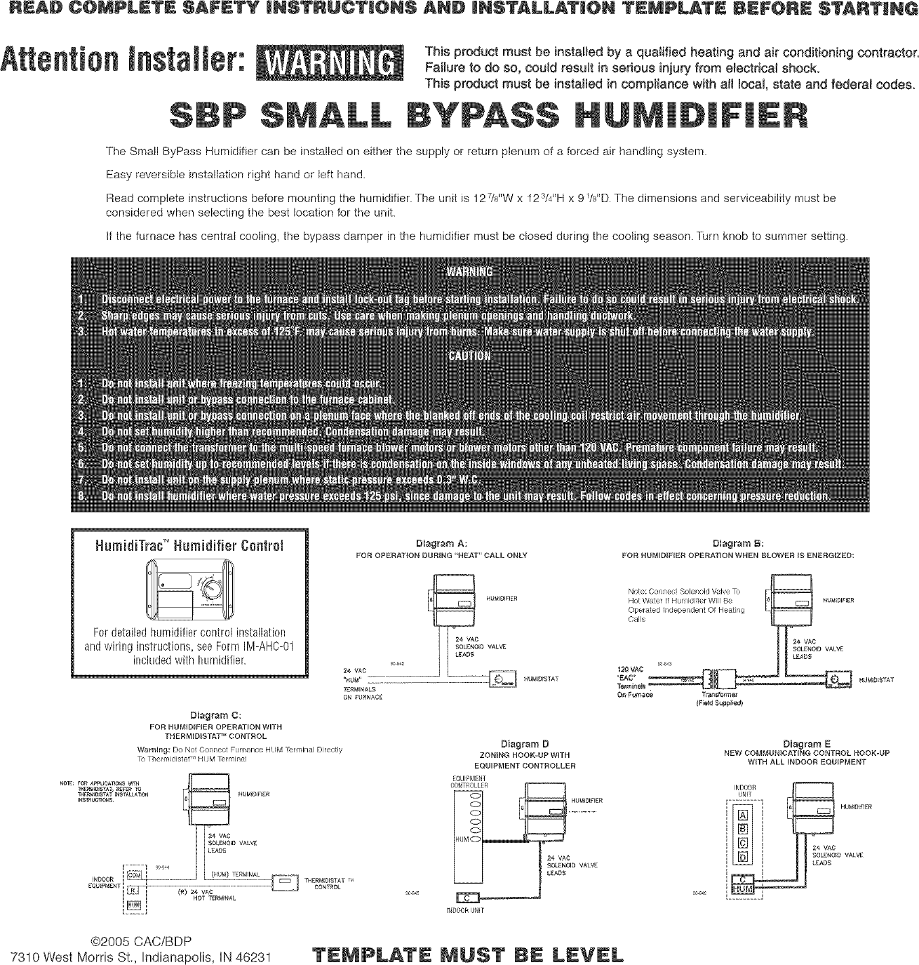 Page 1 of 2 - CARRIER  Humidifier Manual L0512101