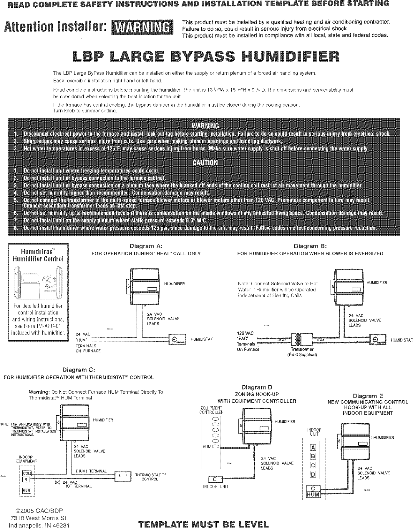Page 1 of 4 - CARRIER  Humidifier Manual L0512102