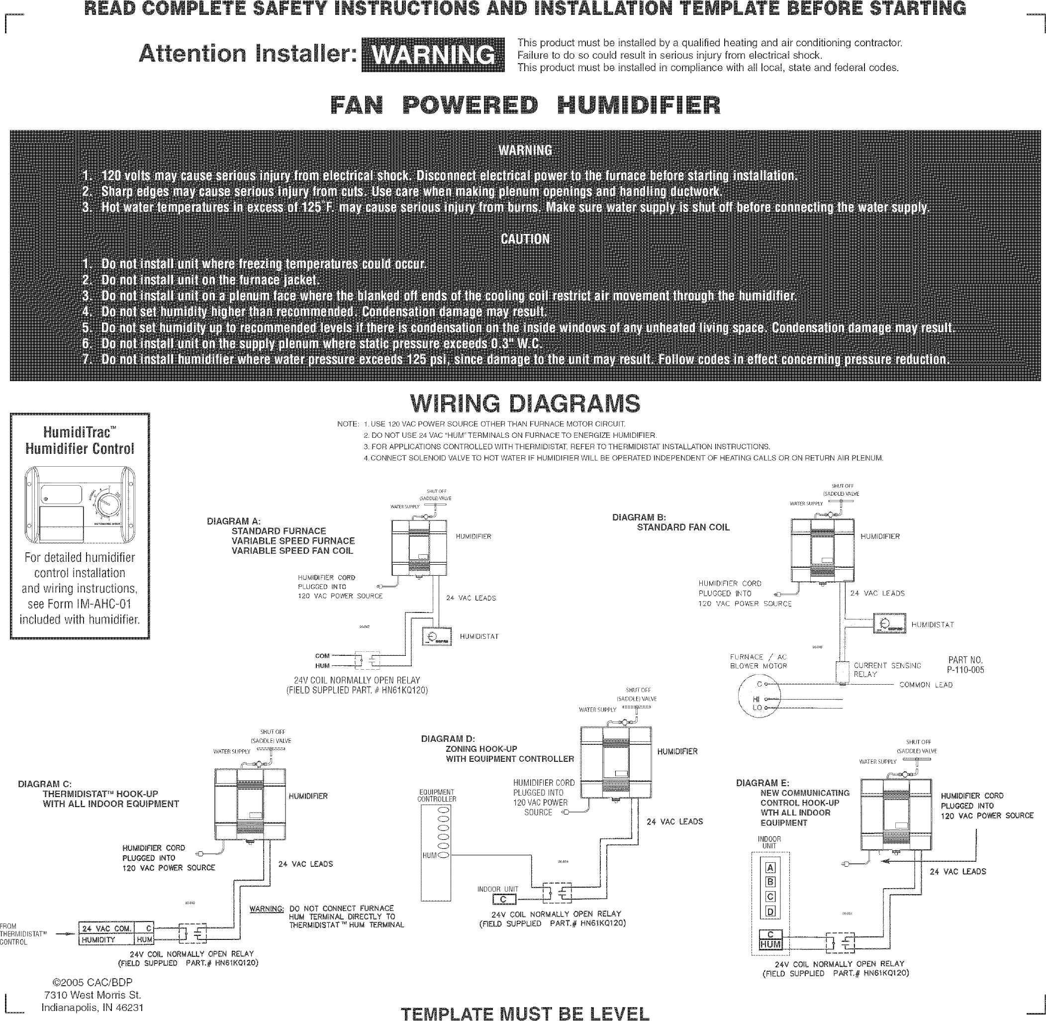 Page 1 of 2 - CARRIER  Humidifier Manual L0512103