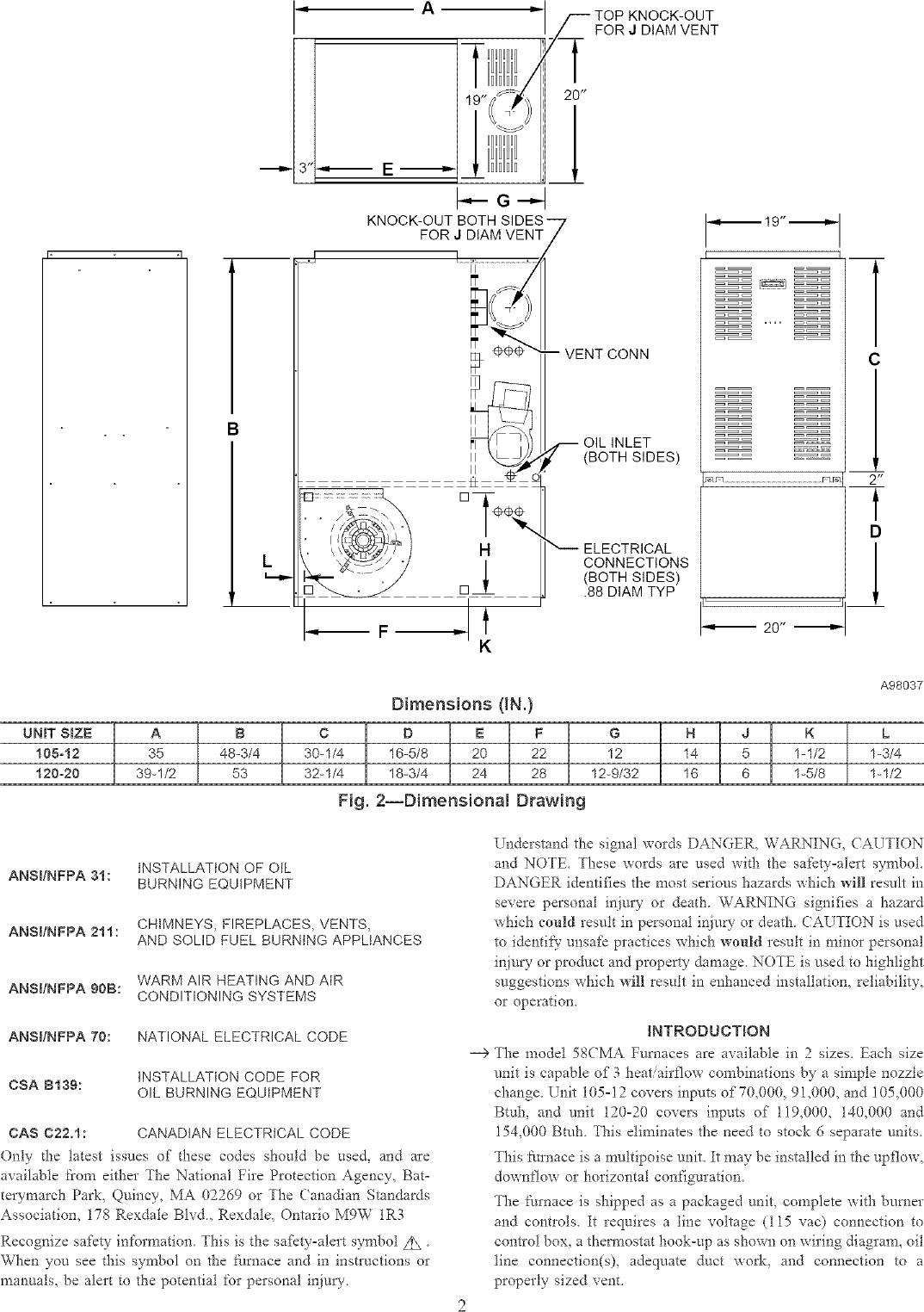 Page 2 of 12 - CARRIER  Furnace/Heater, Gas Manual L0520311