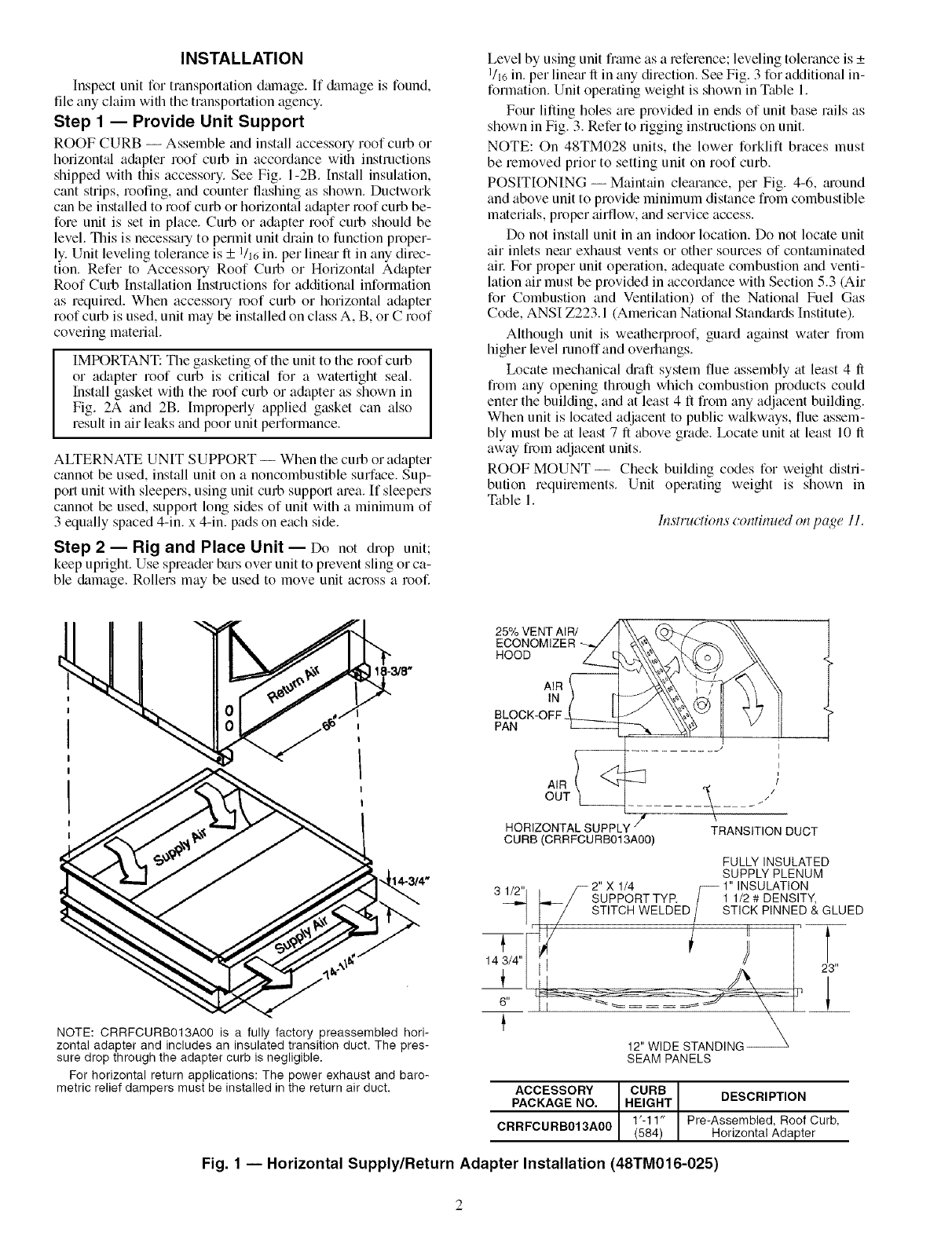 CARRIER Package Units(both Units Combined) Manual L0606342