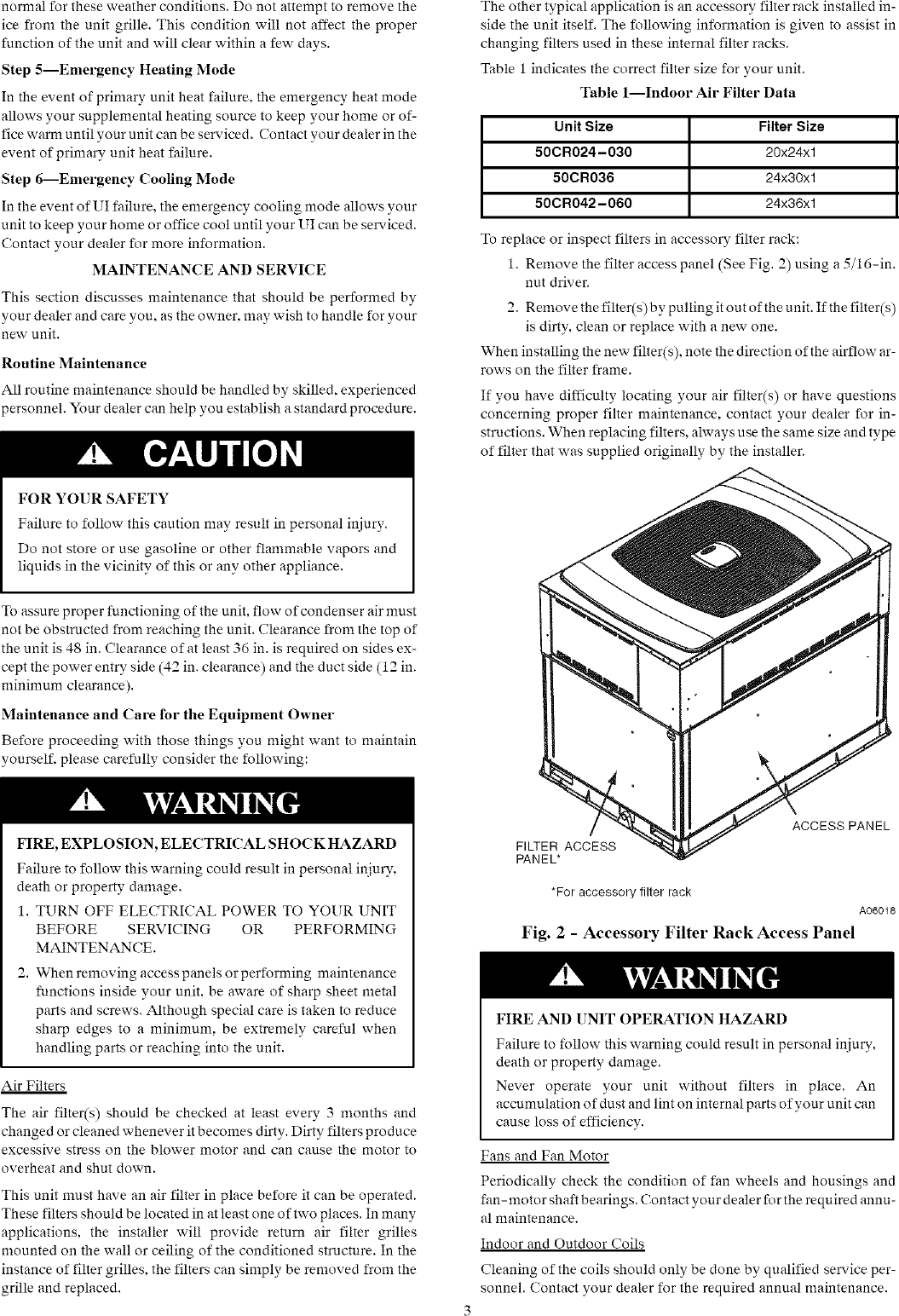 Page 3 of 4 - CARRIER  Package Units(both Units Combined) Manual L0611350