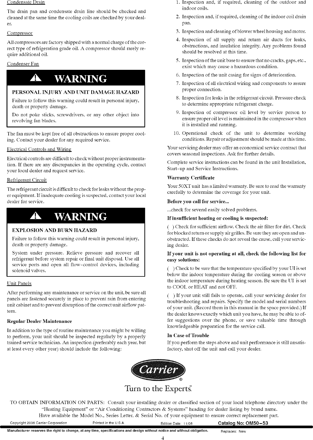 Page 4 of 4 - CARRIER  Package Units(both Units Combined) Manual L0611391