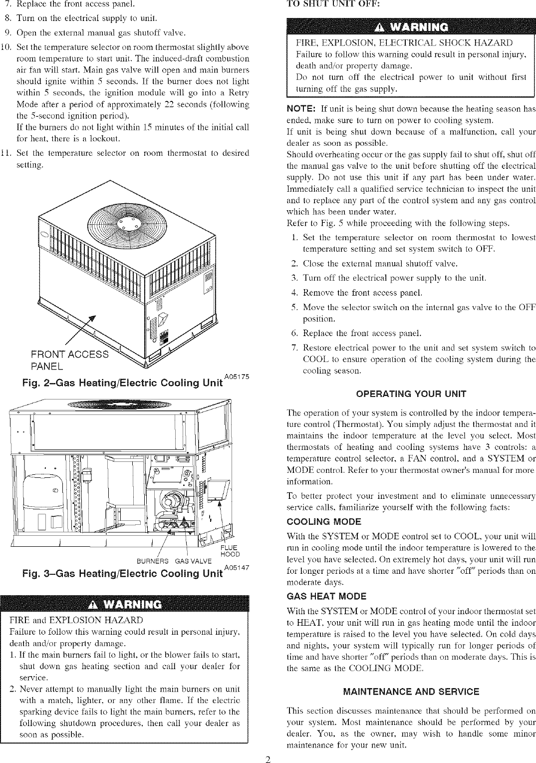 Page 2 of 6 - CARRIER  Package Units(both Units Combined) Manual L0703181