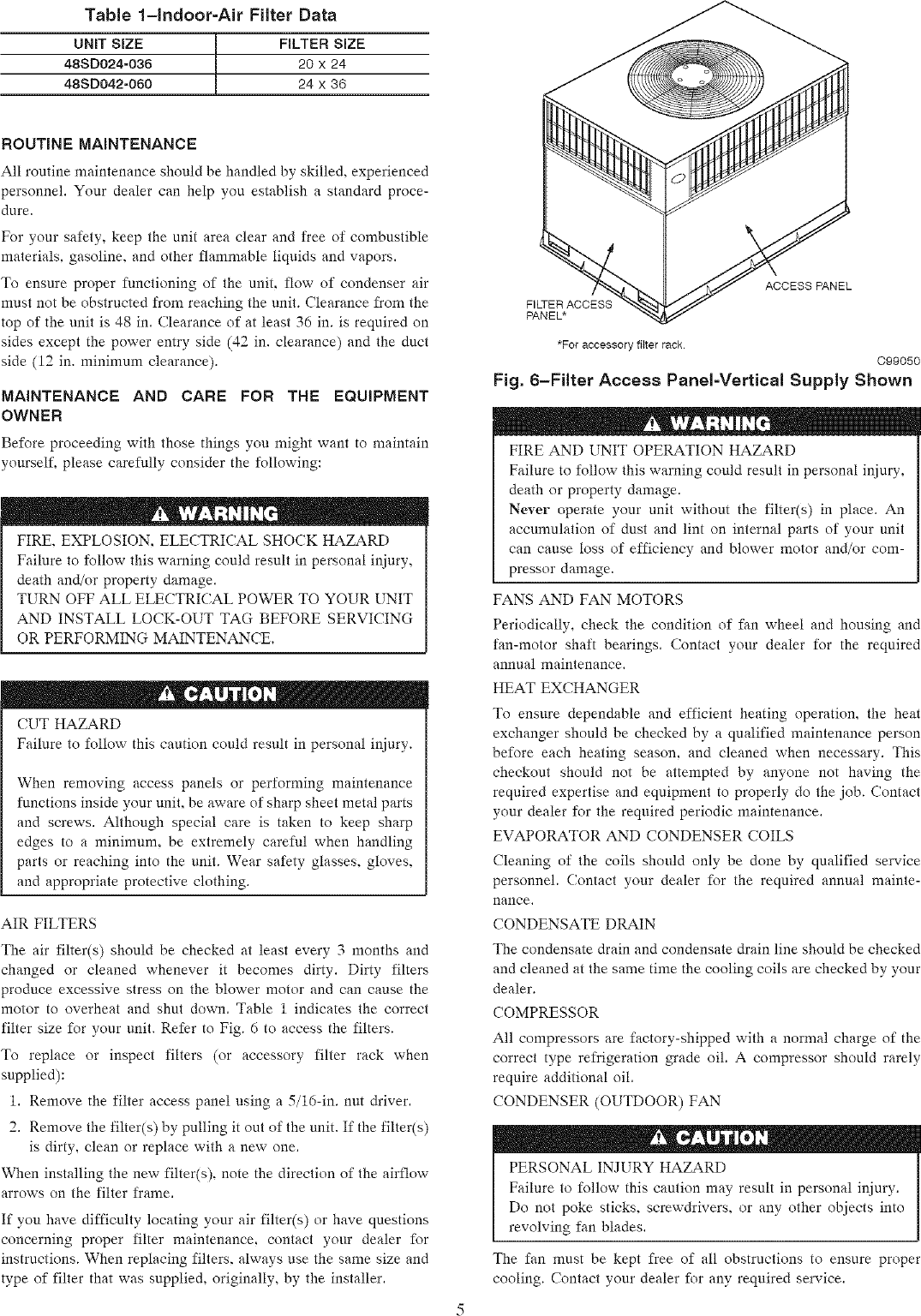 Page 5 of 6 - CARRIER  Package Units(both Units Combined) Manual L0703181