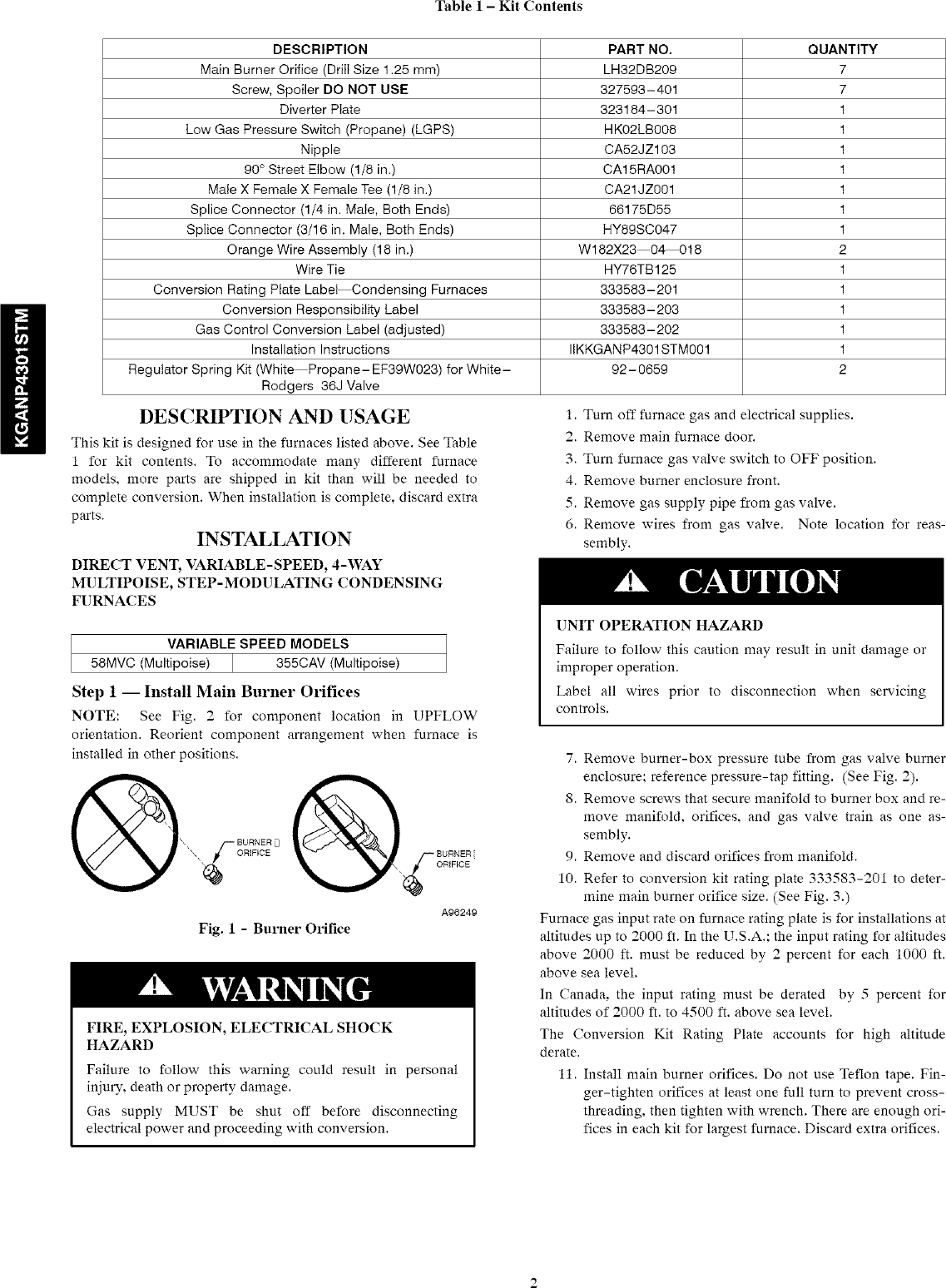 Page 2 of 10 - CARRIER  Controls And HVAC Accessories Manual L0801202