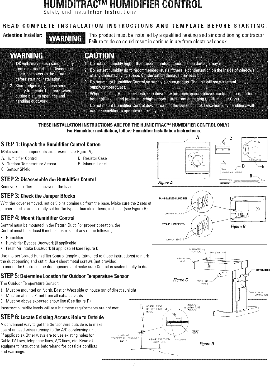 Page 1 of 4 - CARRIER  Humidifier Manual L0803491