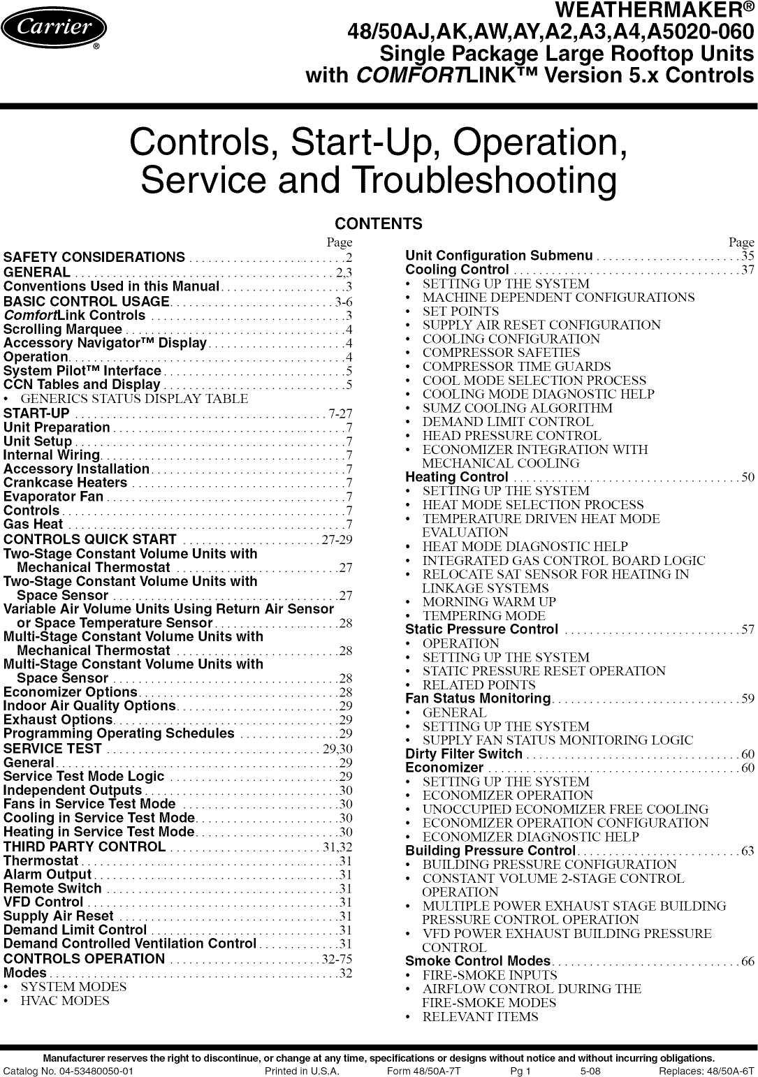 Carrier Package Unit Model Number Breakdown