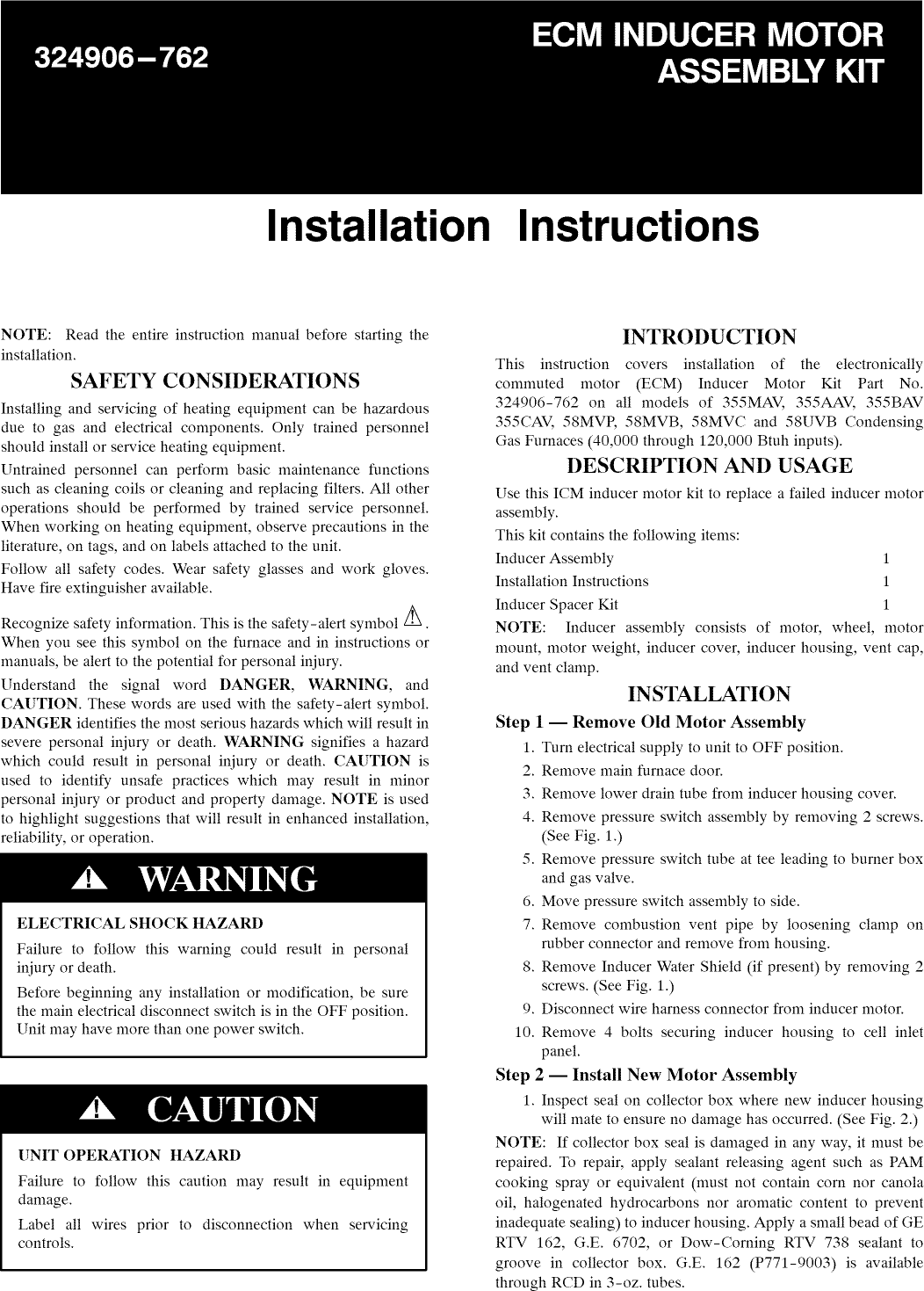 Page 1 of 2 - CARRIER  Furnace/Heater, Gas Manual L0902273