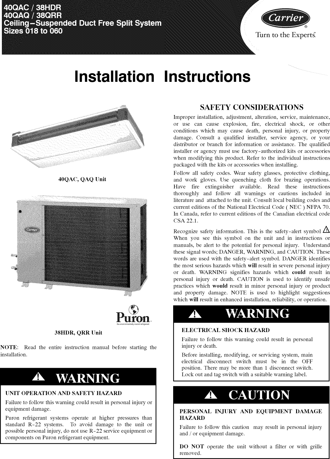 Carrier 50js042300 Heat Pump Installation Guide