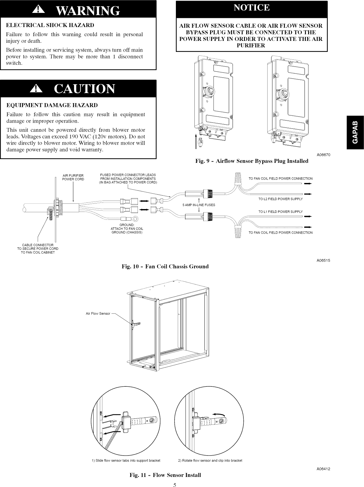 CARRIER Air Cleaner Manual L1003417