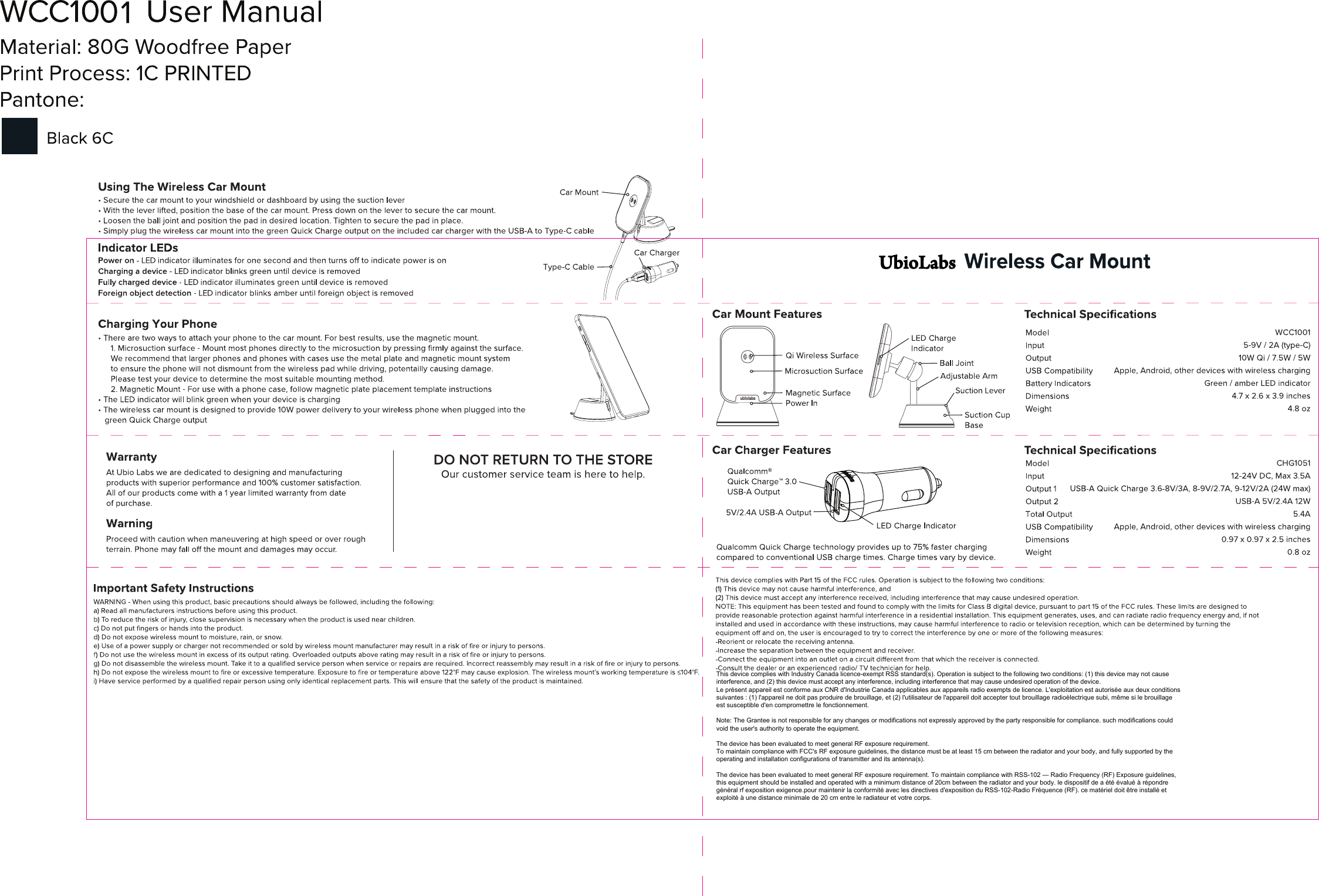 UbioLabsThis device complies with Industry Canada licence-exempt RSS standard(s). Operation is subject to the following two conditions: (1) this device may not cause interference, and (2) this device must accept any interference, including interference that may cause undesired operation of the device.Le présent appareil est conforme aux CNR d&apos;Industrie Canada applicables aux appareils radio exempts de licence. L&apos;exploitation est autorisée aux deux conditions suivantes : (1) l&apos;appareil ne doit pas produire de brouillage, et (2) l&apos;utilisateur de l&apos;appareil doit accepter tout brouillage radioélectrique subi, même si le brouillage est susceptible d&apos;en compromettre le fonctionnement.Note: The Grantee is not responsible for any changes or modifications not expressly approved by the party responsible for compliance. such modifications could void the user&apos;s authority to operate the equipment.The device has been evaluated to meet general RF exposure requirement.  To maintain compliance with FCC&apos;s RF exposure guidelines, the distance must be at least 15 cm between the radiator and your body, and fully supported by the operating and installation configurations of transmitter and its antenna(s).The device has been evaluated to meet general RF exposure requirement. To maintain compliance with RSS-102 — Radio Frequency (RF) Exposure guidelines, this equipment should be installed and operated with a minimum distance of 20cm between the radiator and your body. le dispositif de a été évalué à répondre général rf exposition exigence.pour maintenir la conformité avec les directives d&apos;exposition du RSS-102-Radio Fréquence (RF). ce matériel doit être installé etexploité à une distance minimale de 20 cm entre le radiateur et votre corps.