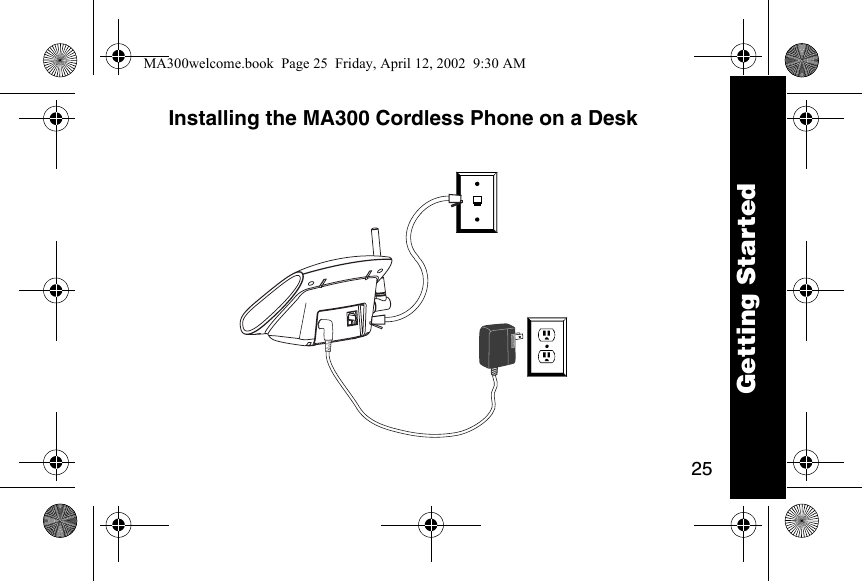 25Installing the MA300 Cordless Phone on a DeskGetting StartedMA300welcome.book  Page 25  Friday, April 12, 2002  9:30 AM