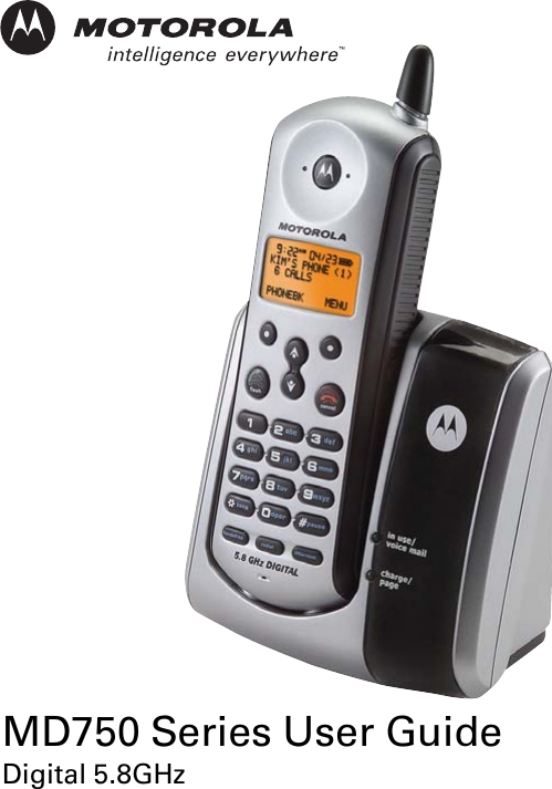  MD750 Series User GuideDigital 5.8GHz 