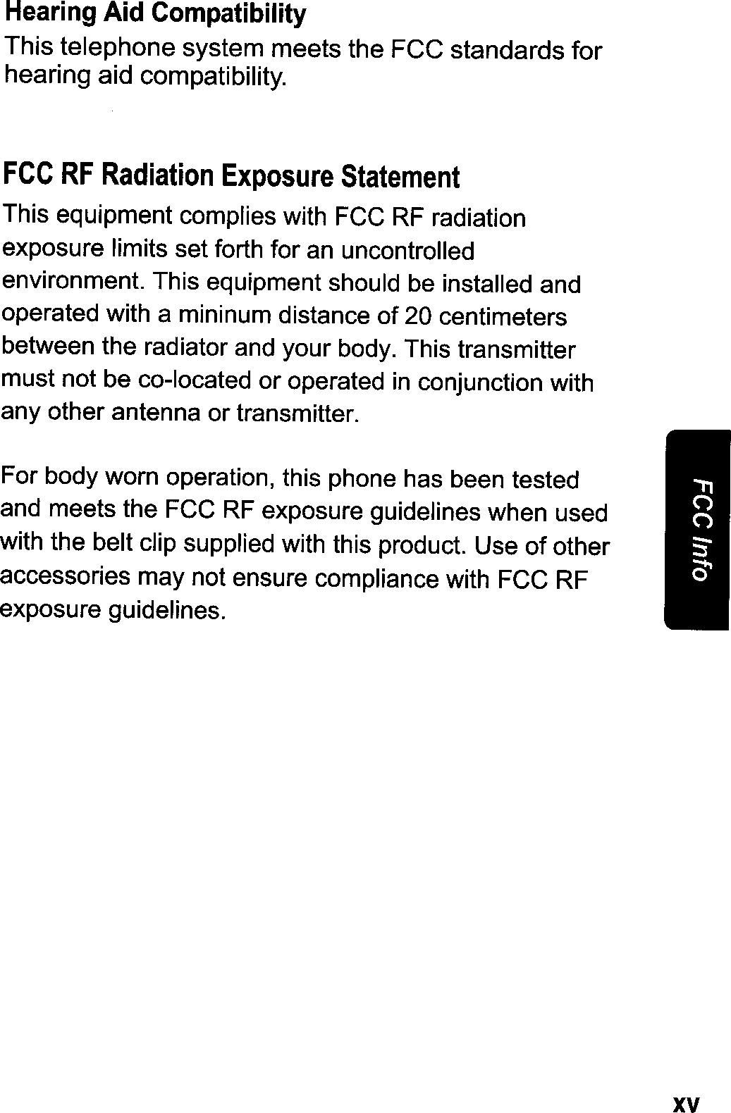 xvi FCC Info