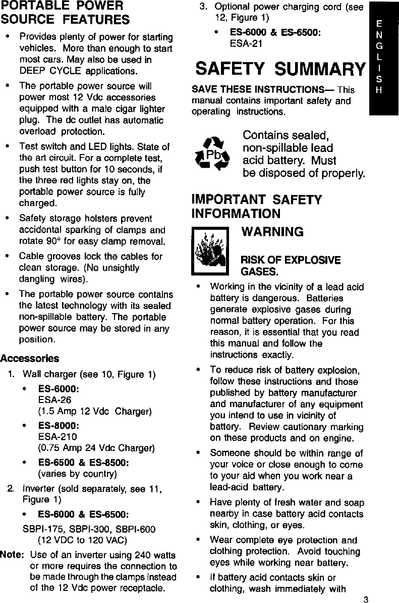 Page 3 of 8 - CENTURY  Battery Charger Manual L0307348