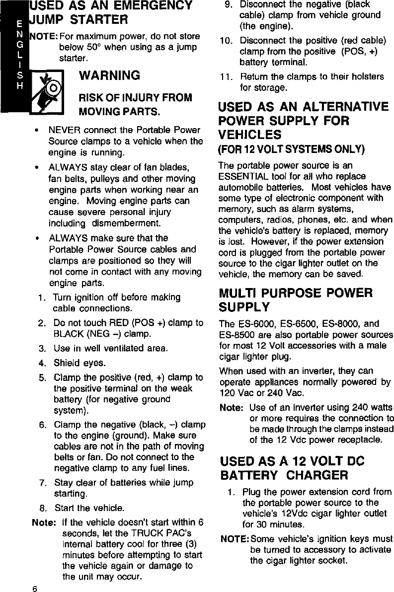 Page 6 of 8 - CENTURY  Battery Charger Manual L0307348