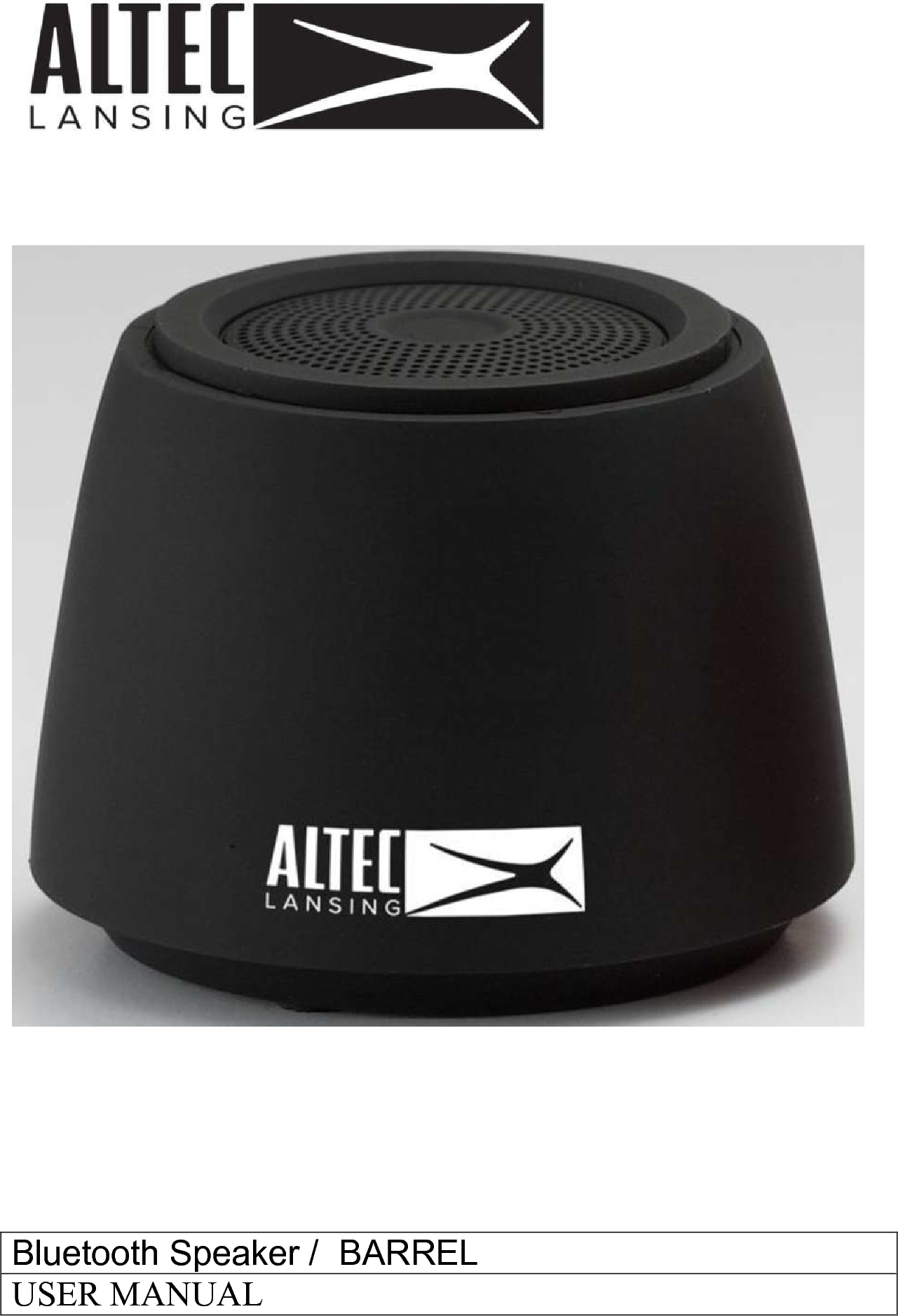 Bluetooth Speaker / BARRELUSER MANUAL
