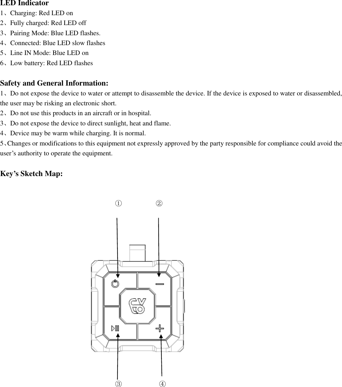 Page 2 of CHINA ELECTRONICS BT1025 BLUETOOTH SPEAKER User Manual T1                           