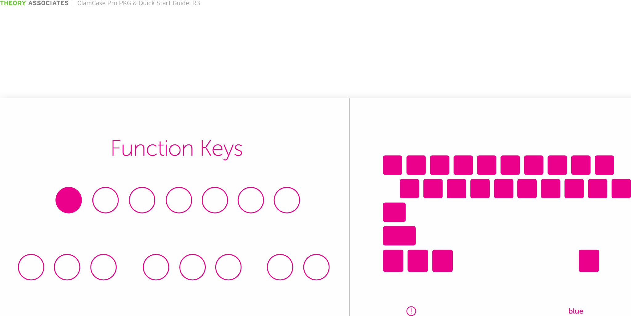 THEORY ASSOCIATES  |  ClamCase Pro PKG &amp; Quick Start Guide: R3The information in this document is conﬁdential and may be legally privileged. It is intended solely for the addressee. Access to this document by anyone else is unauthorized.  If you are not the intended recipient, any disclosure, copying, distribution or any action taken or omitted to be taken in reliance on it, is prohibited and may be unlawful.
